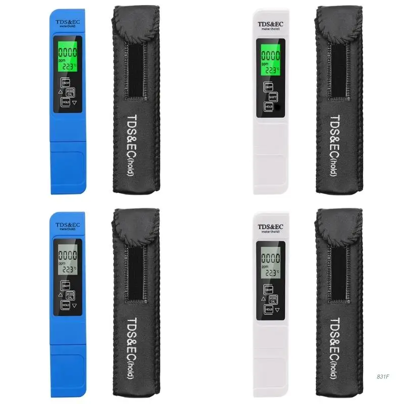 

Измеритель Качества воды TDS EC, тестер 3-в-1 с ЖК-дисплеем, цифровой термометр TDS и EC