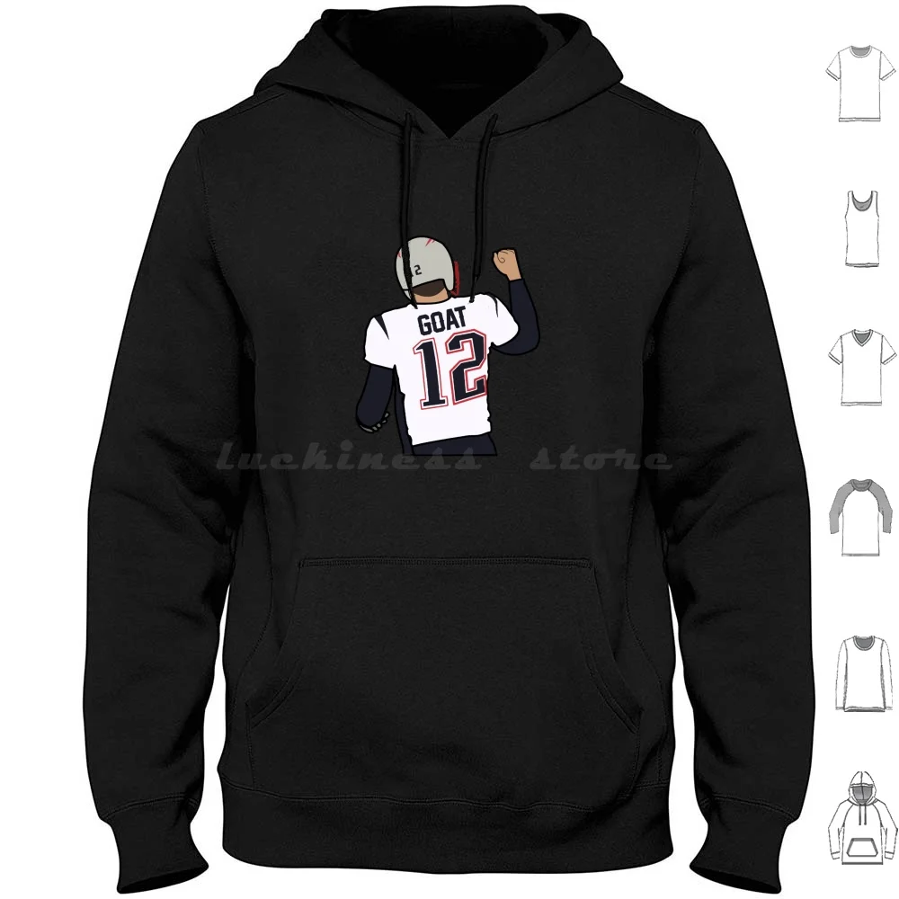 Brady &quot Goat Hoodie Cotton Long Sleeve Tom Patriots National Football Pats Tb12