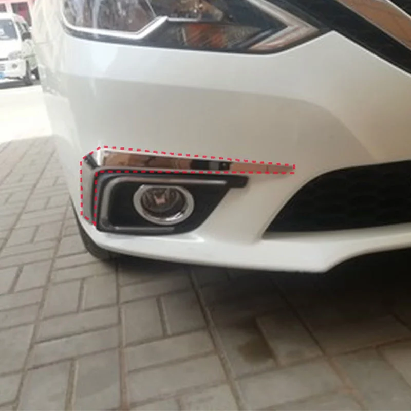 Фото Для Nissan Sentra Sylphy 2016 2017 2018 2019 передняя противотуманная фара крышка облицовка ободок для бровей декоративное формование век №3