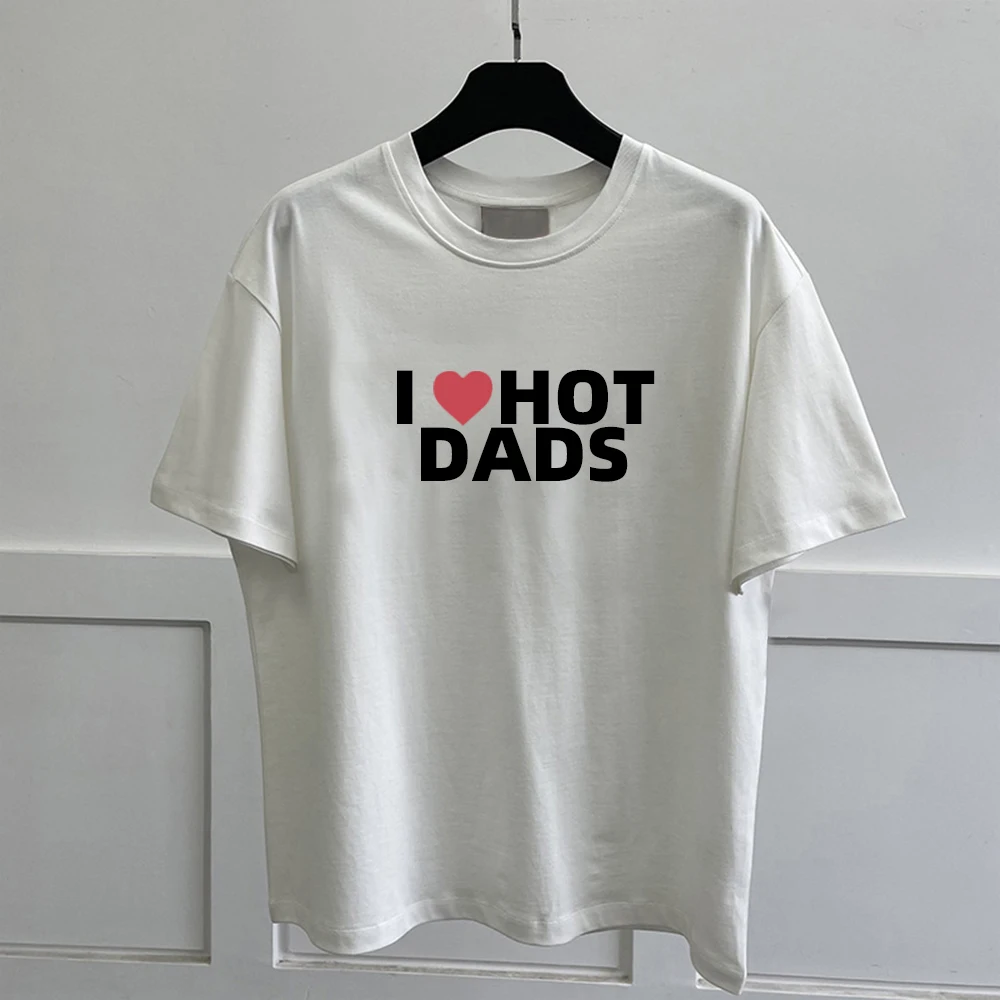 

I LOVE HOT MOMS DADS Skateboard t shirt 100% cotton streetwear Mens t-shirt summer Short sleeve brand hip hop tshirt Swag Tee
