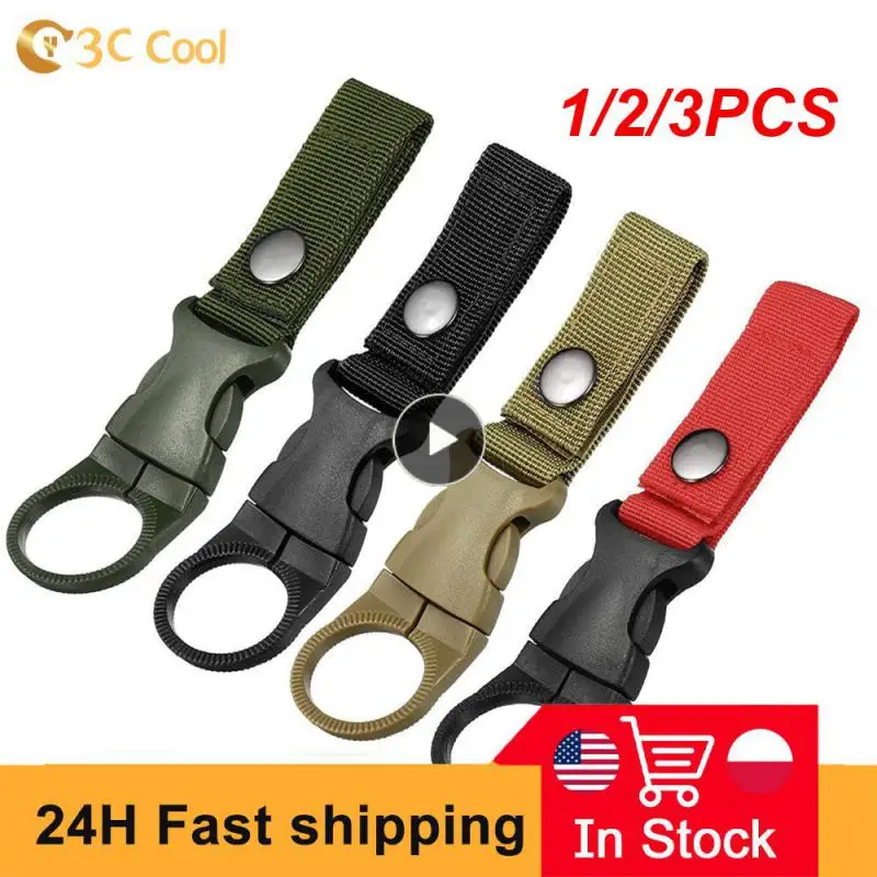 

1/2/3PCS clasp molle attach Buckle Holder tool webbing backpack Hanger Hook Carabiner Water Bottle clip hang camp hike outdoor