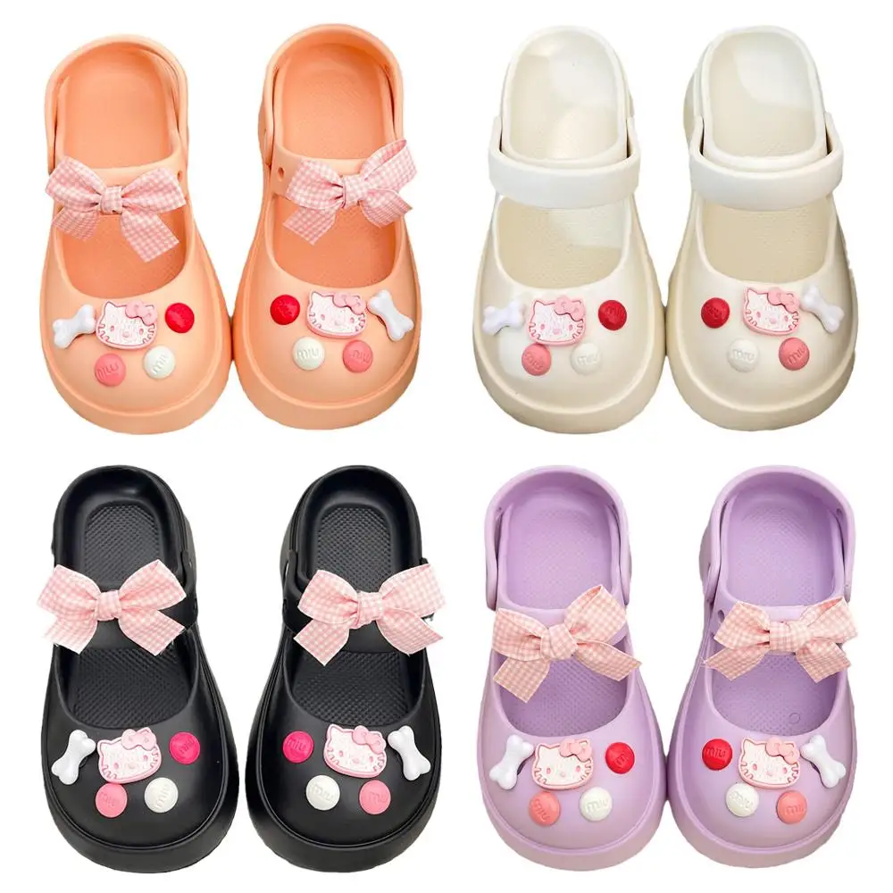 

Sanrios Anime Kawaii Hellokittys Summer Beach Shoes External Penetration Baotou Sandals Slipper for Girls Birthday Present