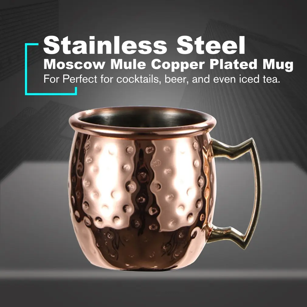 

60ml Mini Hammered Moscow Mule Mug Espresso Copper Mugs Shot Glasses Cute 2oz Stainless Steel Mugs Brass Handle For Mini Bar