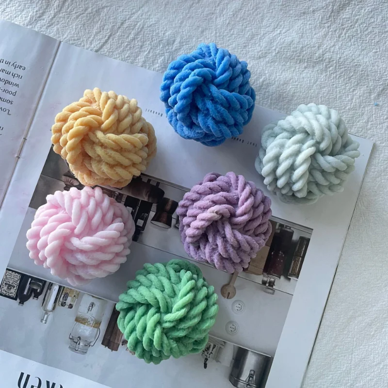 

Woolen Ball Candle Mold 3D Round Yarn Ball Wax Mould Soft Silicone Gypsum Mold for DIY Beeswax,Aromatherapy Soap,Cake Decoration