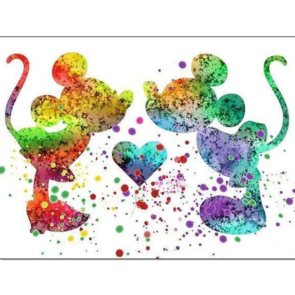 

Алмазная 5d картина Disney, мультяшный Микки, многослойная, квадратная, круглая, алмазная вышивка, картина стразы, домашний декор