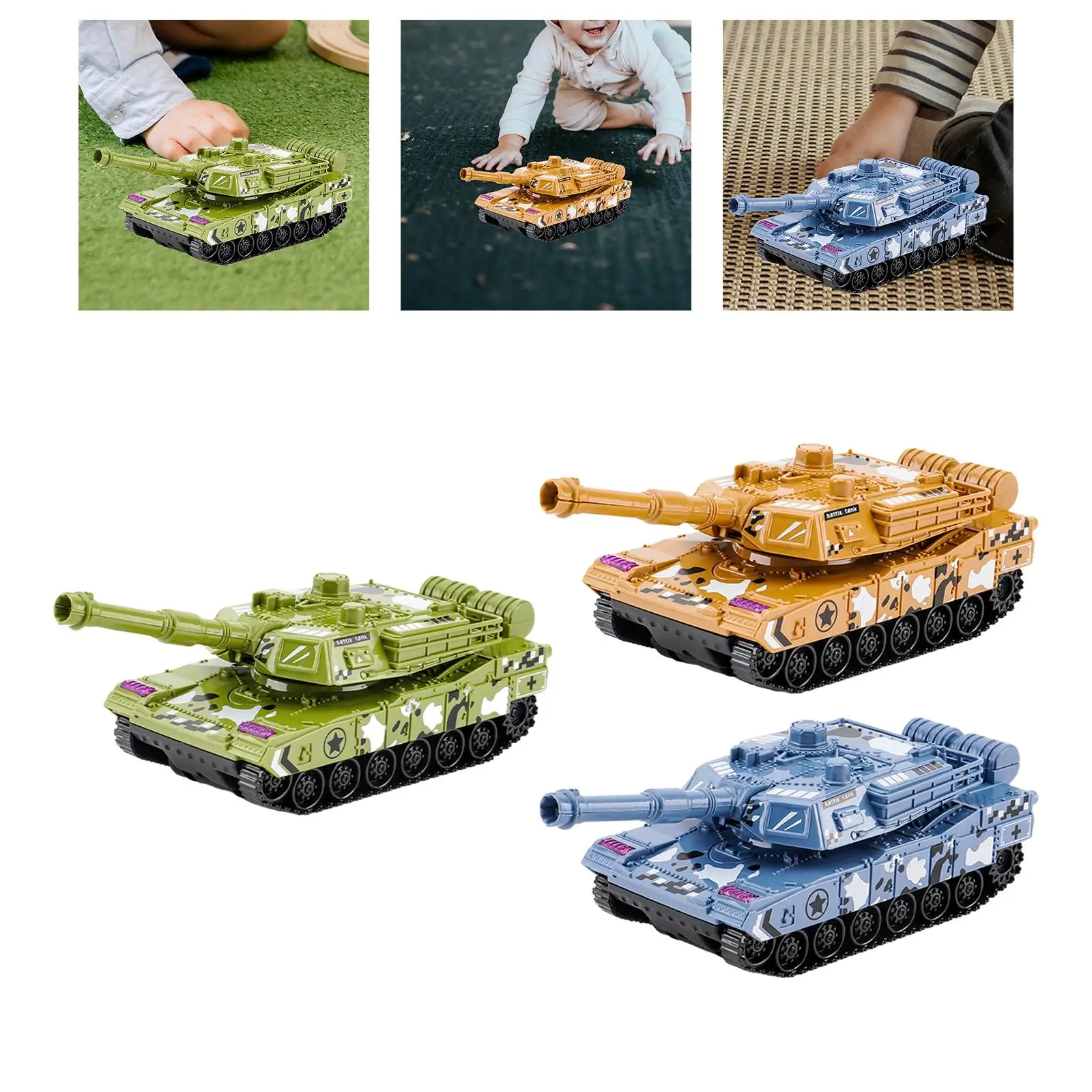 Фото Игрушки-танки с откатным механизмом, реалистичные портативные сувениры для вечеринок, прочный креативный автомобиль для детей 3-7 лет, подарок для девочек и мальчиков №4