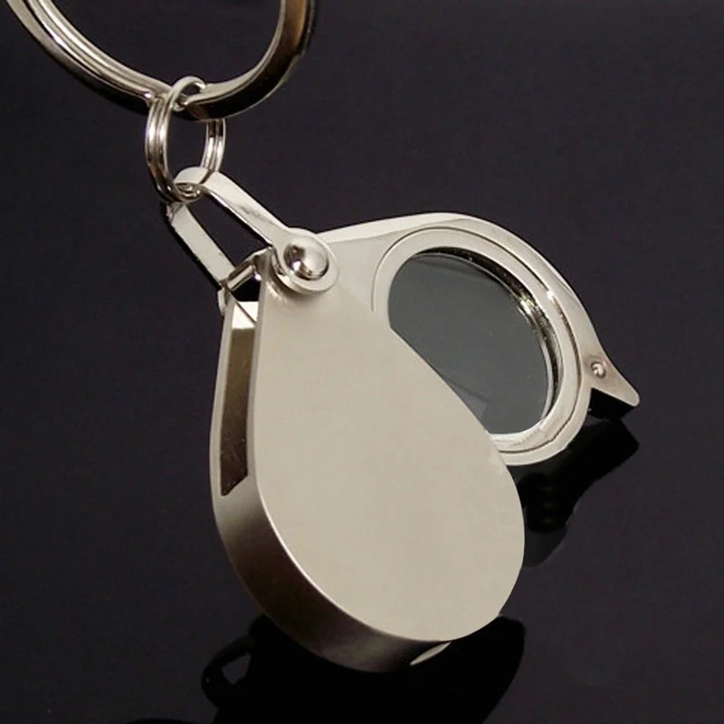 

Мини Портативная 10X Складная кольцевая лупа для ключей с цепочкой для ежедневного использования искусственные очки стеклянный инструмент Лупа подарок