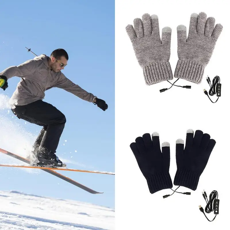 

Зимние перчатки с подогревом и USB, плюшевые перчатки с подогревом для мужчин и женщин, моющиеся перчатки с сенсорными функциями для катания на лыжах, рыбалки, верховой езды, перчатки с подогревом