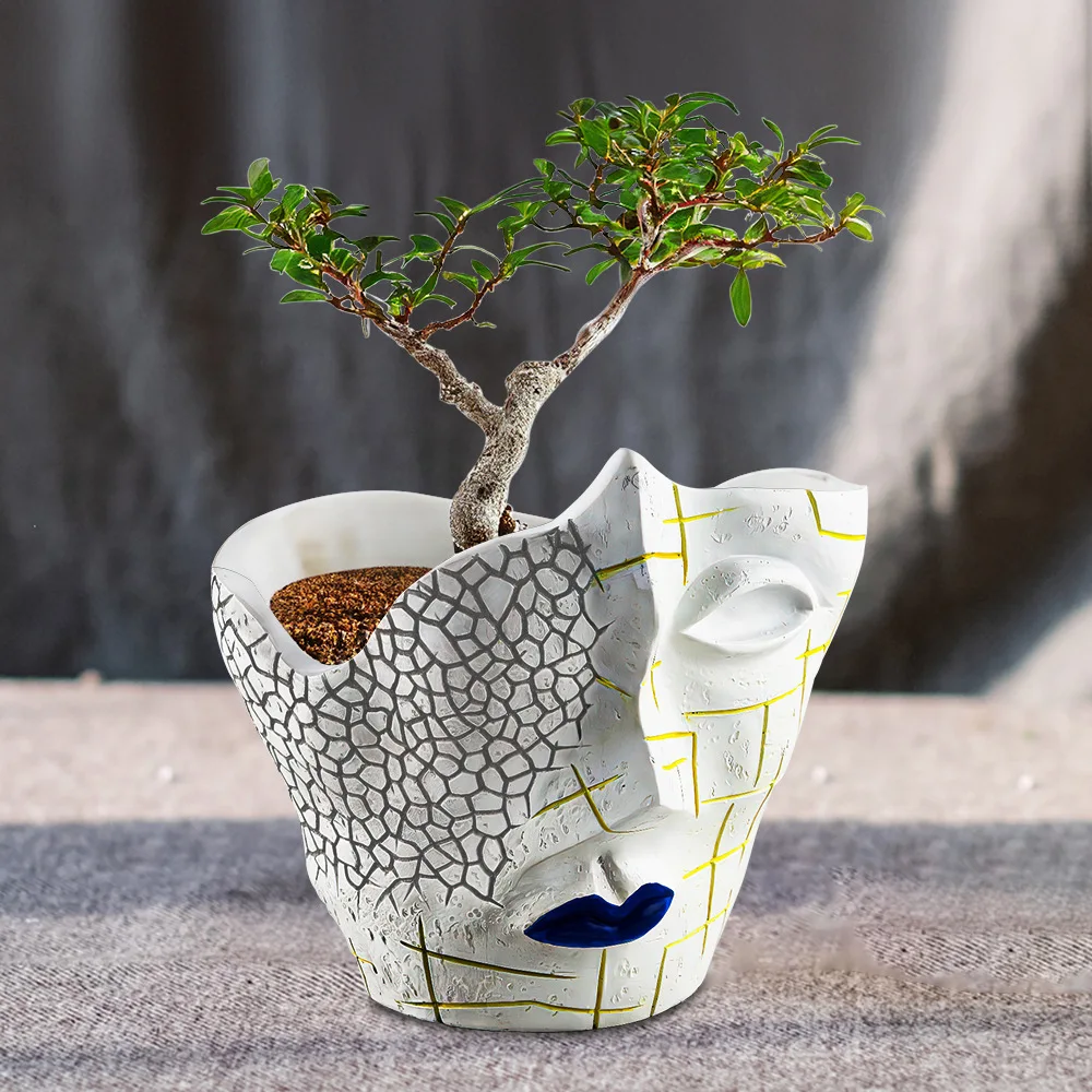 Смола Абстрактное Искусство Роспись Цветочный Горшок Украшение Орнамент