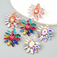 new multicolor waterdrop rhinestone acrylic drape womens earrings dinner party wedding accessories fashion statement jewelry