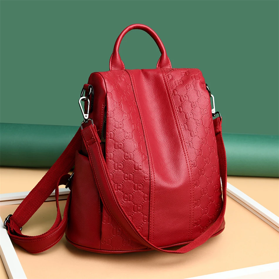 

Fashionable Design Women's Backpacks Luxury Trend Female Handbags Large Capacity Teenager School Bags Casual Travel Shopping Bag