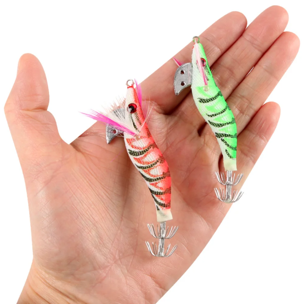 

5pcs/Lot Luminous Shrimp Fake Baits Soft Simulation Prawn Lure Fishy Smell Artificial Trout Bait Single Hook Sea Fishing Tackle