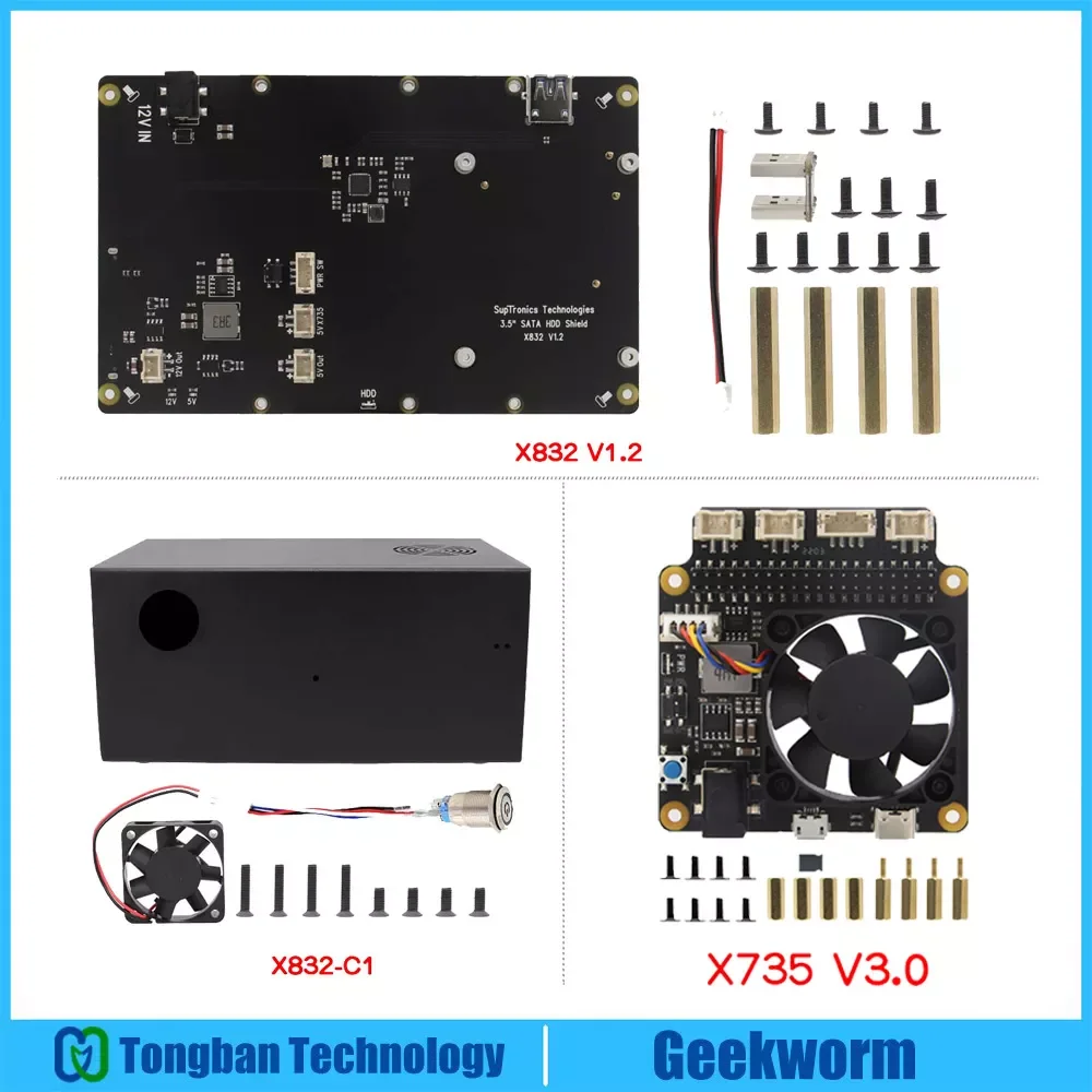 

2022 Raspberry Pi X832 V1.2 3.5" SATA HDD Storage Expansion Board with USB 3.1 Jumper for Raspberry Pi 4 Model B Only