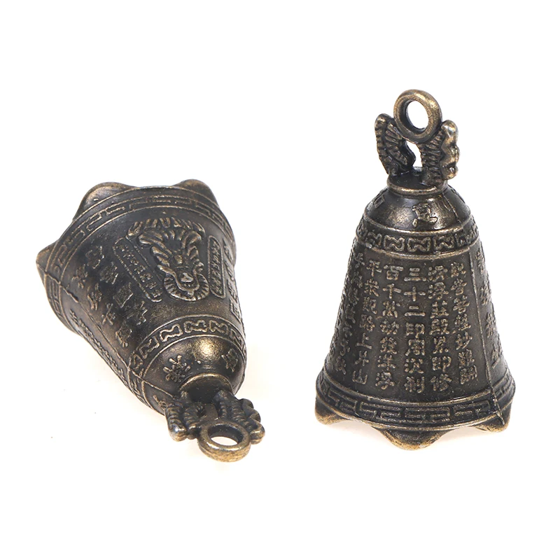

2Pcs Antique Bell China's Mini Brass Copper Sculpture Pray Guanyin Bell Shui Feng Bell Invitation Buddha Buddhism Guanyin Bell