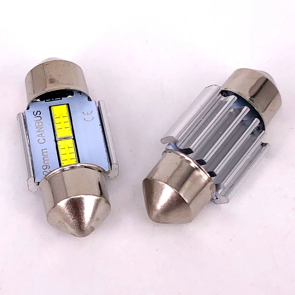 50 шт. C5W C10W Светодиодная лампа CSP Canbus Festoon 29 мм 31 мм 36 мм 39 мм 41 мм 44 мм 2055 2SMD Автомобильная интерьерная строгая лампа для чтения 12 В