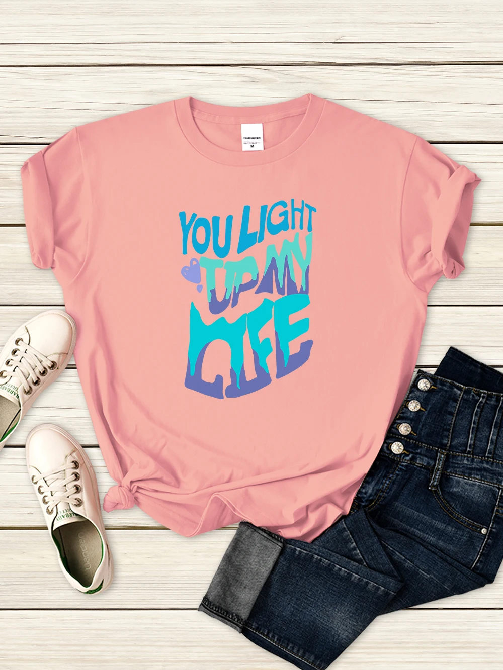 

You Light Up My Life Women Tshirt Comfortable Casual Tee Shirts Summer Gothic Sport Clothing Breathable Crewneck Short Sleeve
