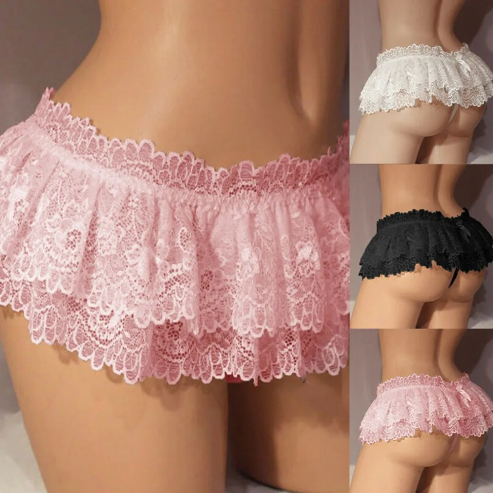 

Women Sexy Lace Low Waist Panties Knickers Ladies Comfortable Hollow Out Solid Color Underwear Lingerie G-string Thong