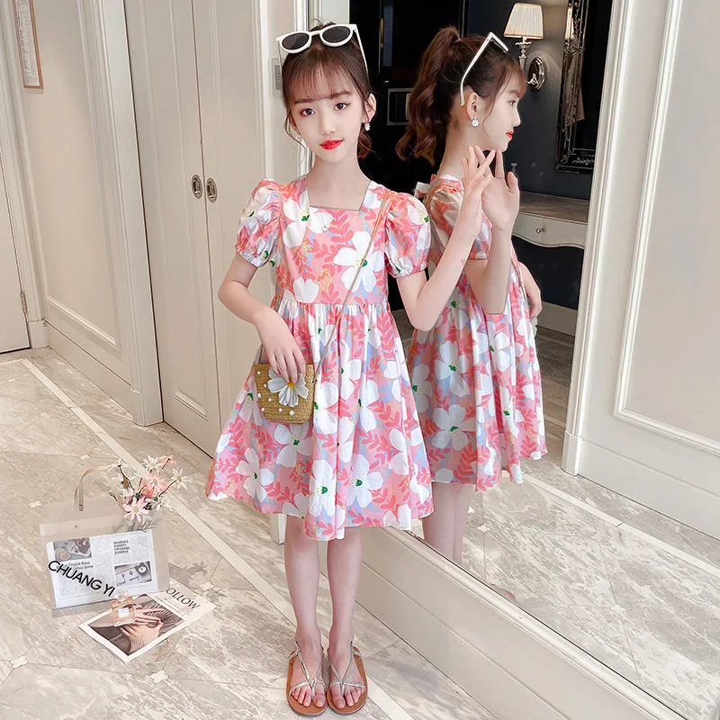 Детское Хлопковое платье с коротким рукавом на возраст от 10 до 12 лет - купить по