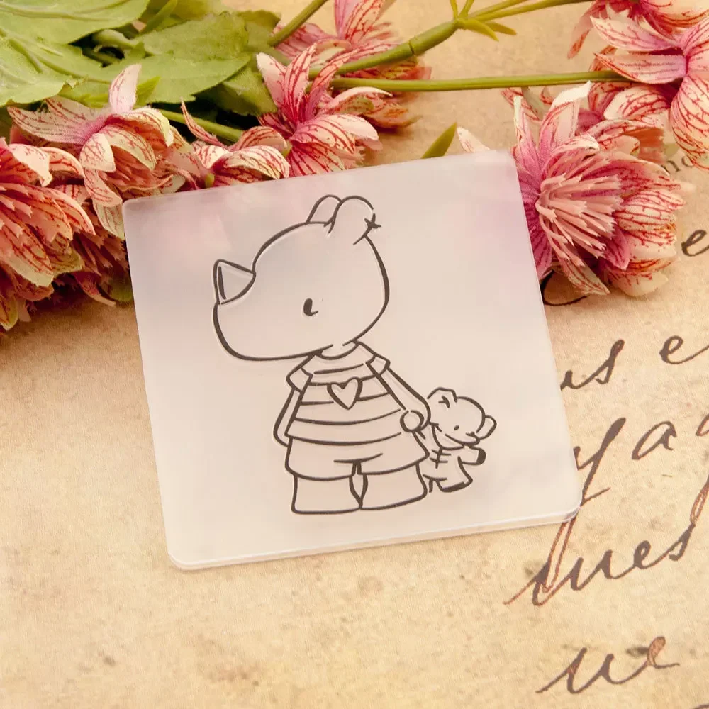 Папка для тиснения шаблон носорогов бумажная карта трафарет изготовления