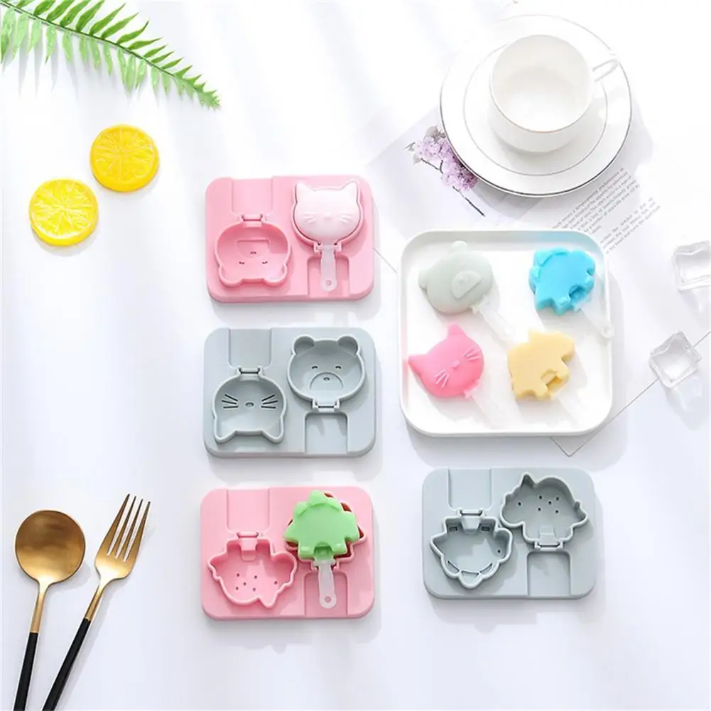 

Long Lasting 1 Set Chic Adding Vitality 2 Grids Ice Cream Mold Silicone Ice Cream Mold Vivid Appearance Kitchen Supplies