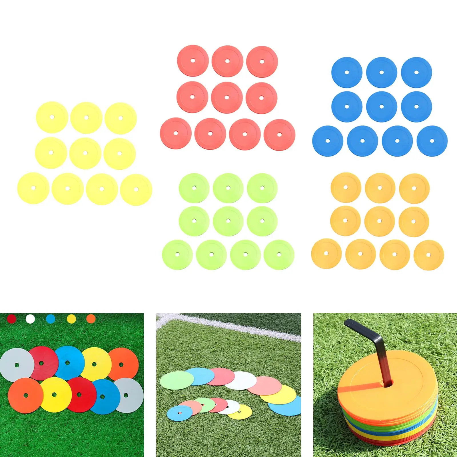 10 круглых плоских конусов нескользящие напольные диски гибкие прочные маркеры