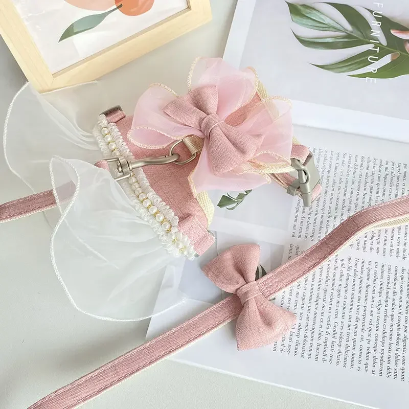 Новый тяговый костюм для домашних животных веревка кошек юбка принцессы