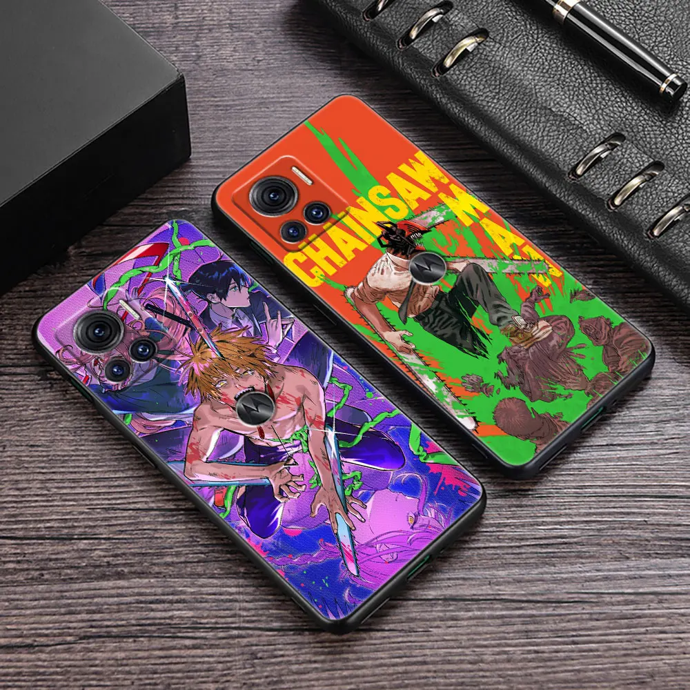 

Anime Chainsaw Man Art Phone Case For Motorola Moto G60 G71 G72 G73 G53 G52 G51 G32 G30 G22 G9 G8 Power Plus Soft TPU Back Cover