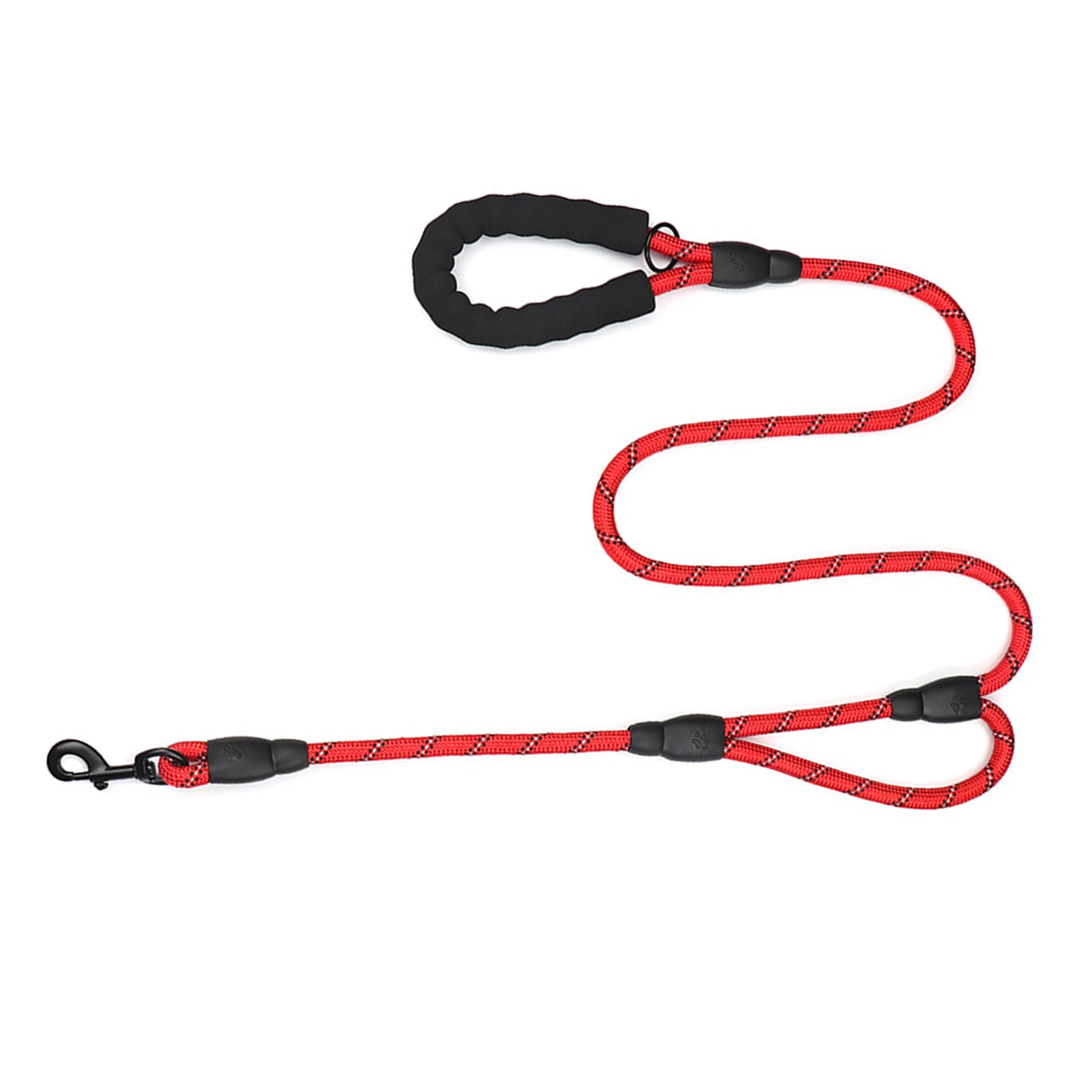 

Round Shape Pet Accessories Reflective Double Handle For Medium Large Trainning Yard Running Nylon Sutures Dog Leash Heavy Duty