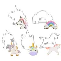 5pcsset cartoon unicorn cookie cutter mould fondant cake biscuit mold baking tools unicorn birthday party decoration supplies