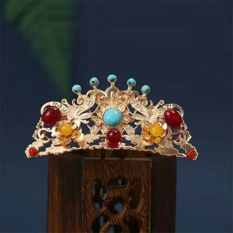 Женский позолоченный металлический головной убор