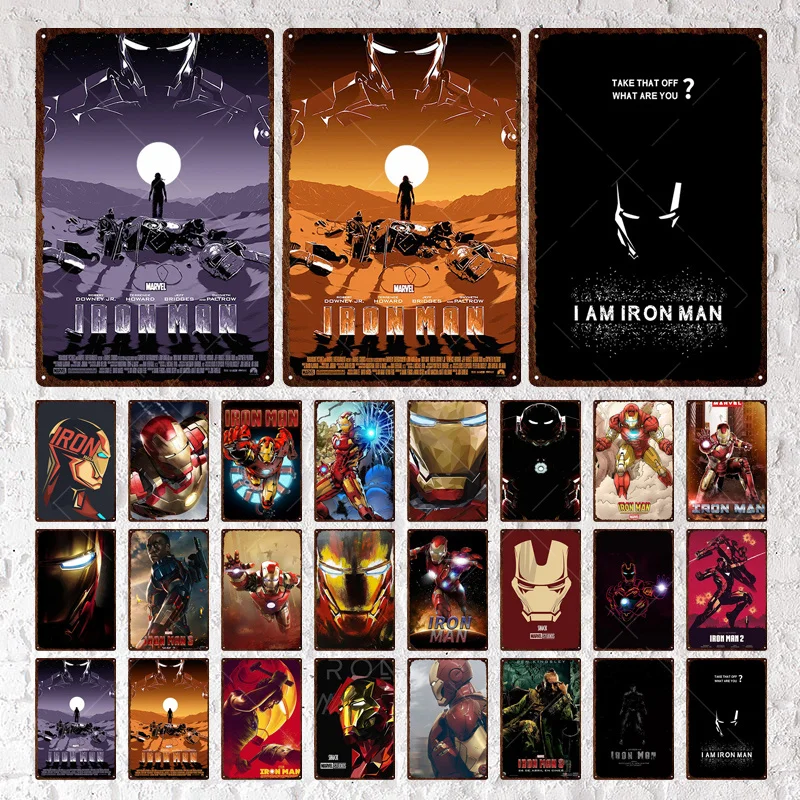 

Marvel Comics Classic Iron Man Metal Poster Tin Sign Vintage Posters Iron Painting Metal Plate Retro Wall Art Plaques Home Decor