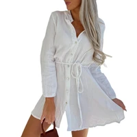 short dress chic loose fit lightweight pure color short dress for office fashion dress casual dress