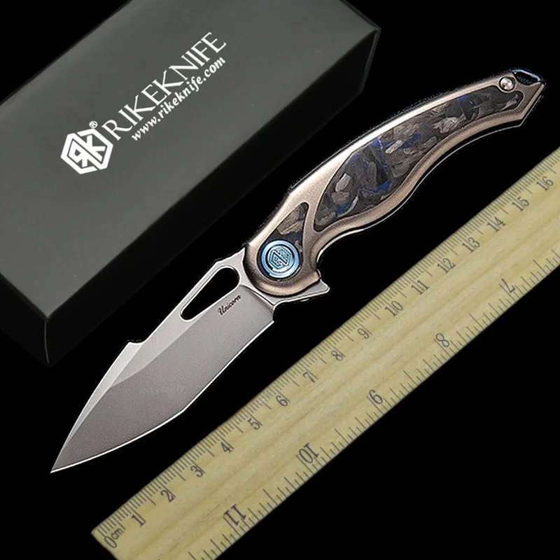 

Lao Wu RIKE Unicorn Titanium Alloy A Folding Knife Outdoor Knife M390 Powder Steel Portable Small Knife Portable Folding Knife