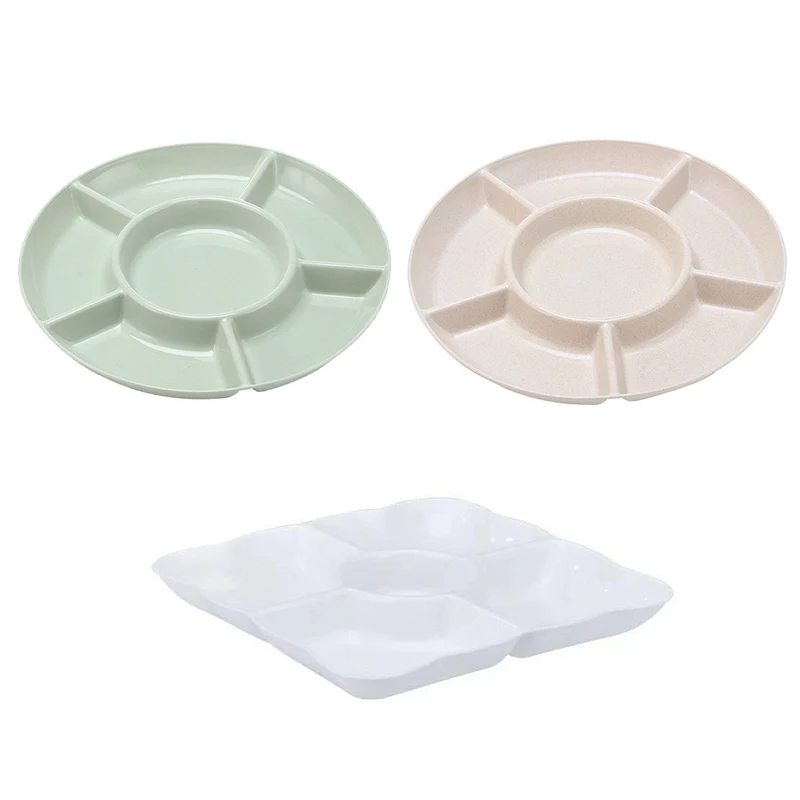 

6-Compartment Food Storage Tray Fruit Snack Plate Appetizer Serving Platter