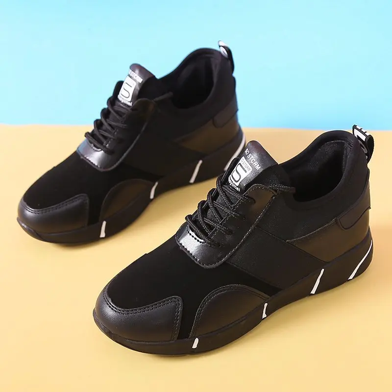 

Женские кроссовки на платформе, черные или золотистые удобные повседневные кроссовки на платформе для осени и зимы, 2022