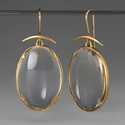 Серьги-подвески NovoPublic винтажные золотистого цвета