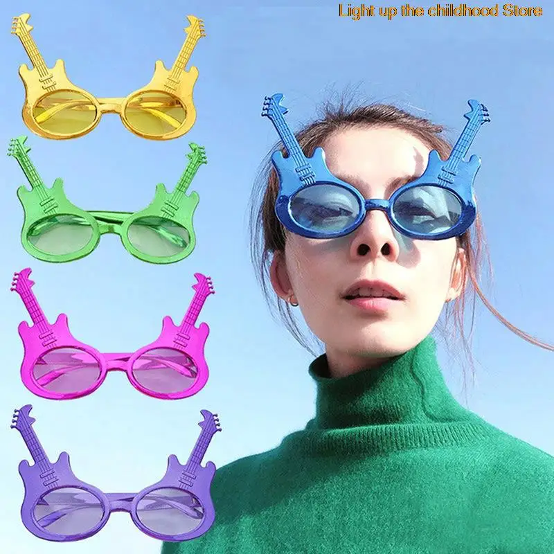 

1Pc Guitar Glasses Funny Sunglasses Bar Eyewear Birthday Dance Party Favors Gift New