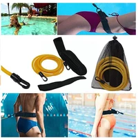 adjustable swim training resistance elastic belt kit swimming strength latex rope resistance trainer tubes safety exerciser k8y9