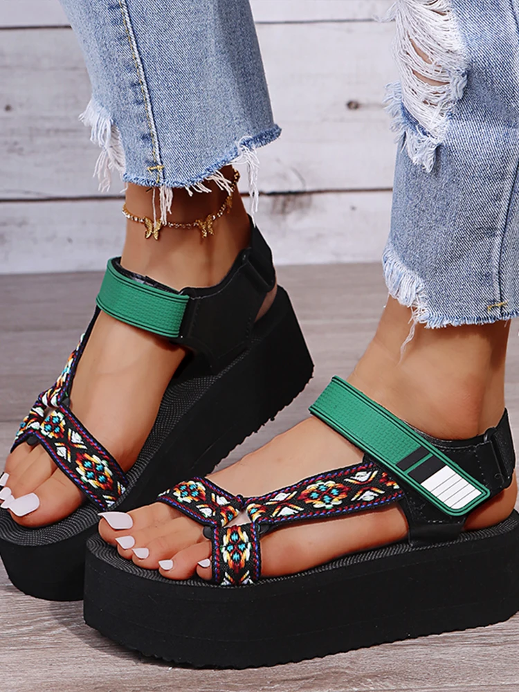 

Women Wedges Platform Sandals Summer Shoes 2022 New Rome Flats Slippers Causal Ladies Shoes Beach Slides Mujer Bohemian Zapatos