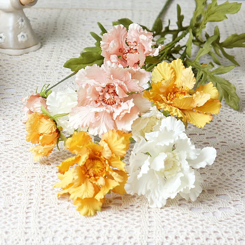 

1 Pc Vintage Windmill Chamomile Flower Silk Artificial Flowers Home Wedding Decoration Flores Artificales Floral Wall Accessorie