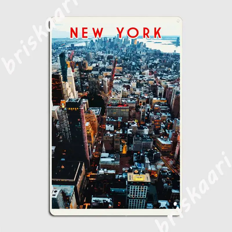 

New York Vintage Poster Metal Plaque Poster Club Party Bar Cave Vintage Plates Tin sign Posters