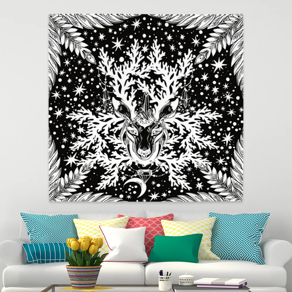 

Цветной Sika гобелены с оленями настенный богемный стиль мульти-фоновый гобелен психоделический интерьер домашний декор