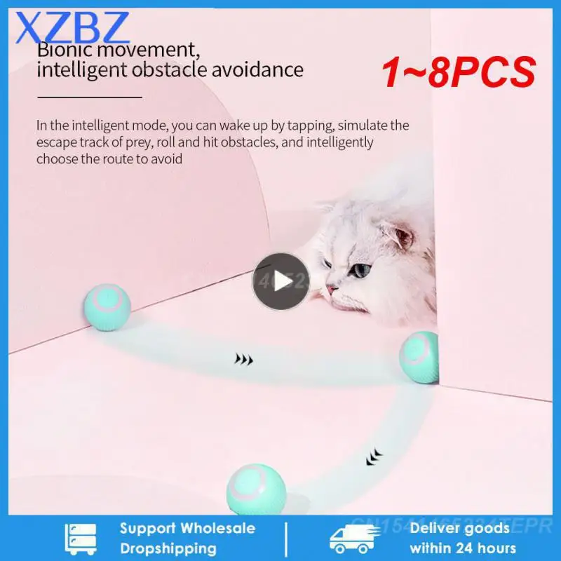 

Умные игрушки для кошек, 1-8 шт., автоматический вращающийся шар, фотоинтерактивный для кошек, тренировочные самодвигающиеся игрушки для котят, домашних животных