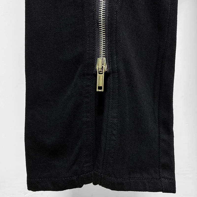 Fashion Men's Pants Rick Zippers Design Men Trousers Black Solid Full Length Streetwear Pants for Women Owens Men's Clothing