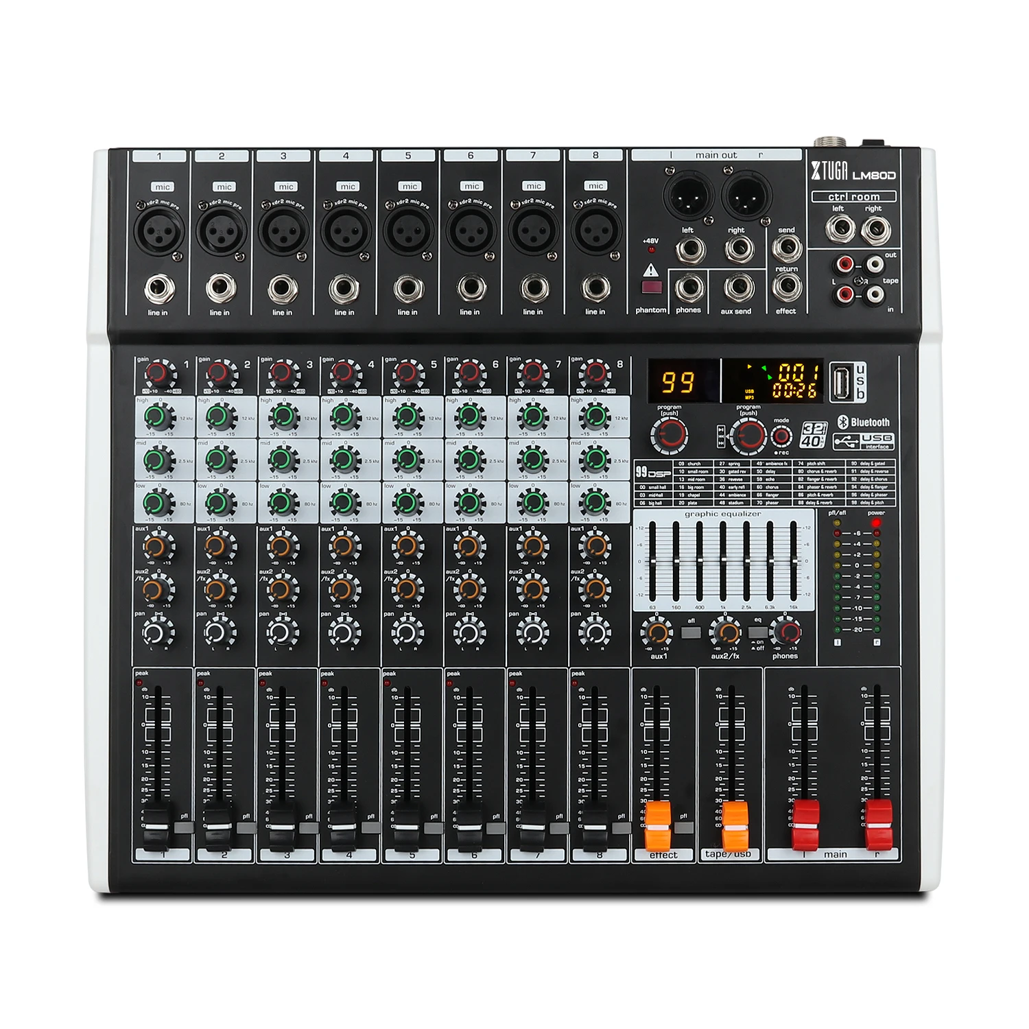 

2021 new professional 8-channel USB interfaz de audio mixer