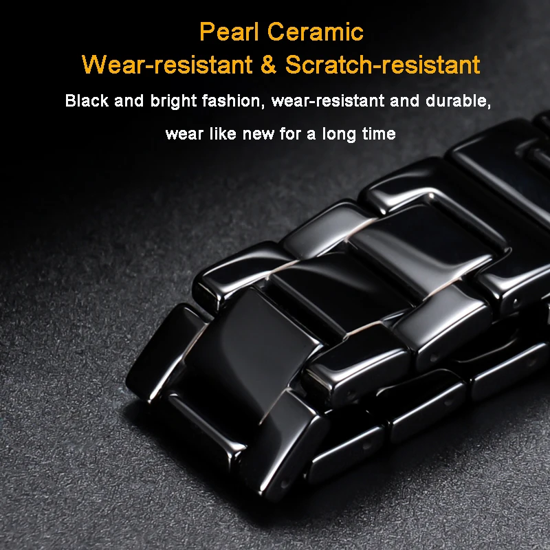 Ceramic Strap for Huawei Watch Fit Smart Watch Watchband Ceramic Mirror Replacement Belt TIA-B19/09 Butterfly buckle Men Women