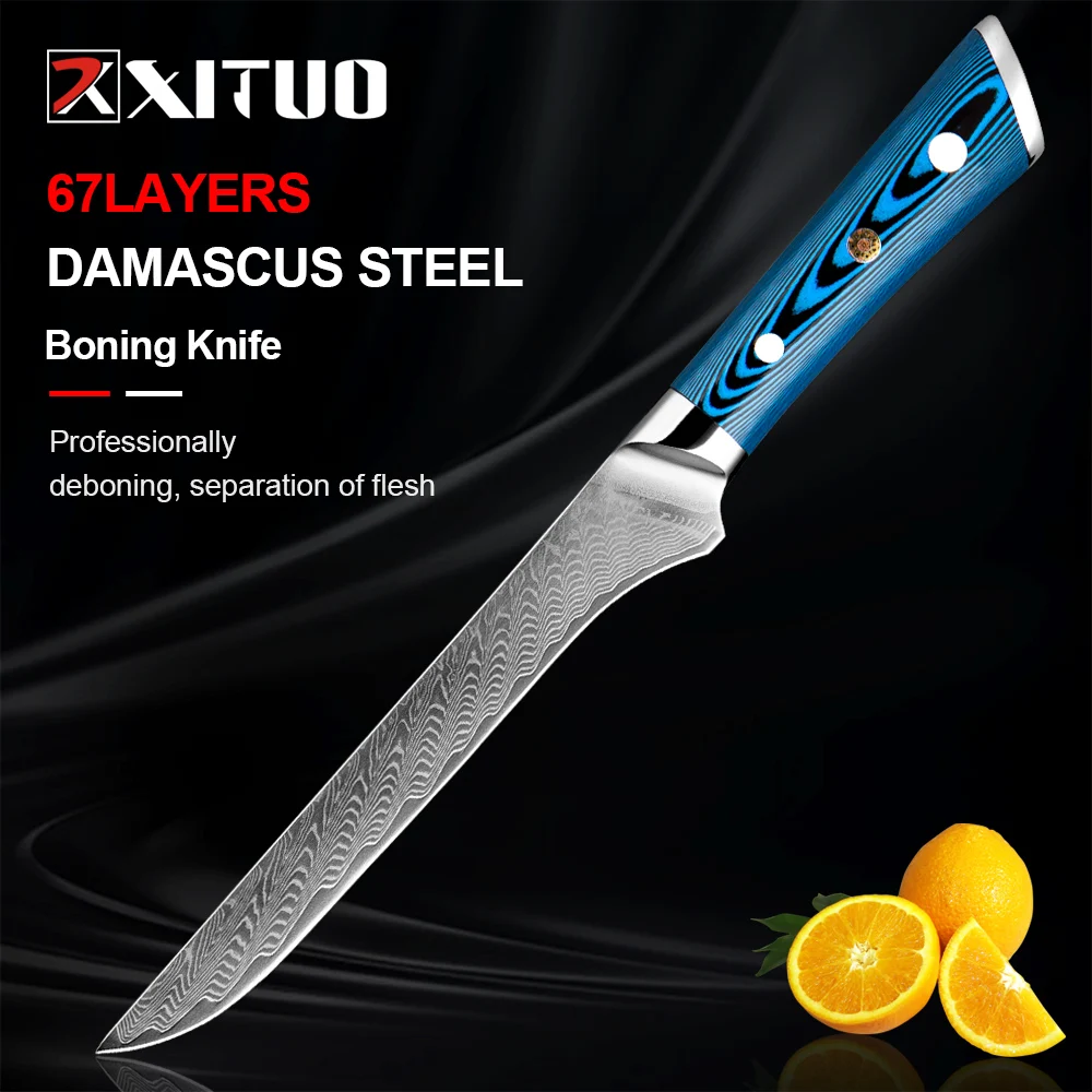 

Low Price Promotion-6inch XITUO High Quality 67 layer Japan Damascus Steel VG10 Chef Boning Knife For Kitchen Fruit Slicing New