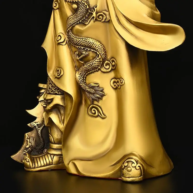 Фото Медная статуя Тобао God of Wealth God of Guan Gong, декоративная статуя, привлечение богатства, предметы интерьера, подарки №5