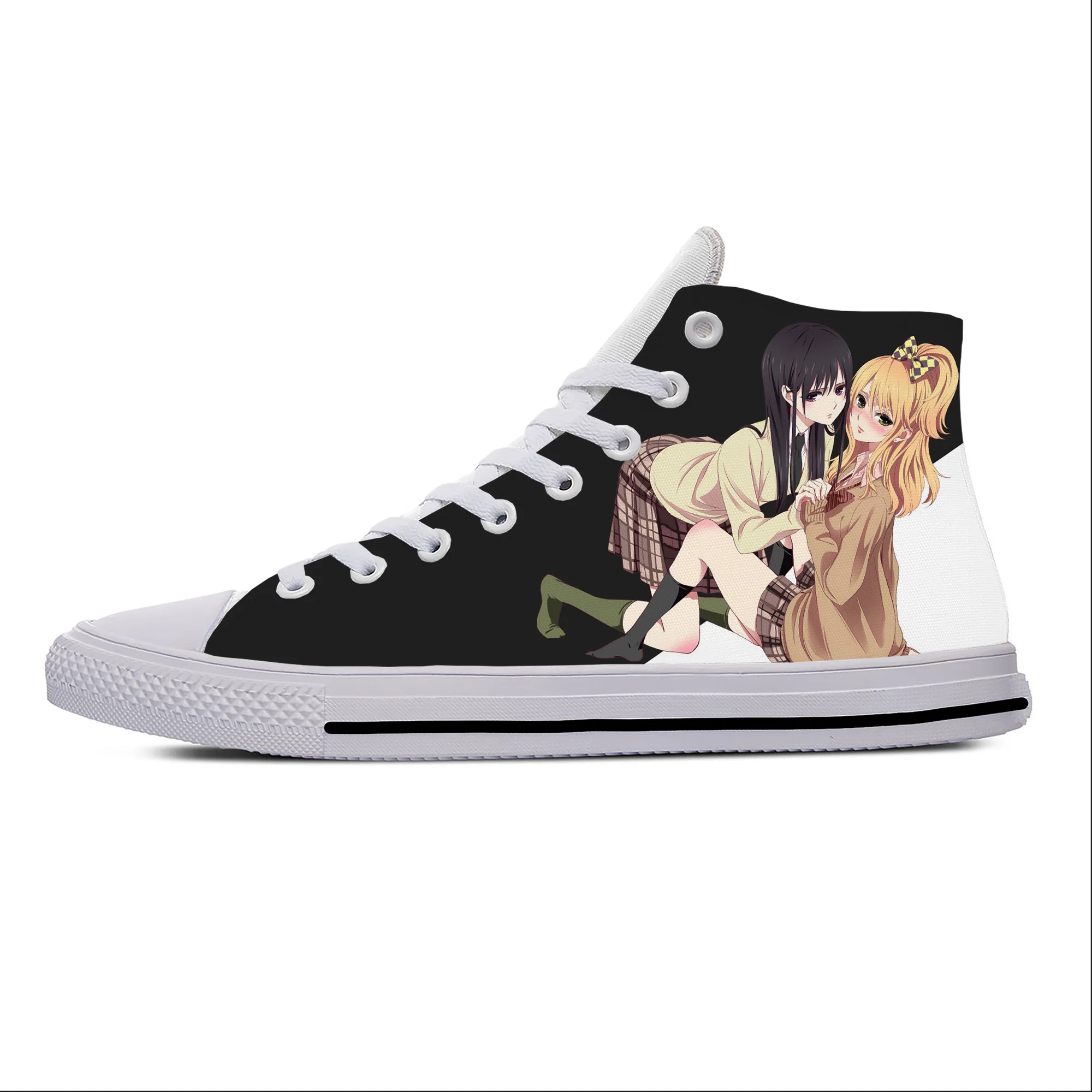 

Anime Manga Cartoon Comic Citrus Aihara Yuzu Mei Casual Cloth Shoes High Top Lightweight Breathable 3D Print Men Women Sneakers