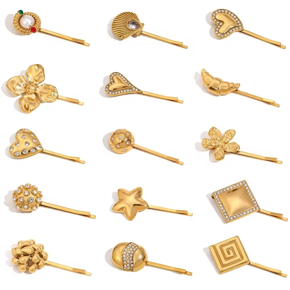 Изысканные аксессуары для волос с покрытием из 18-каратного золота заколка серии